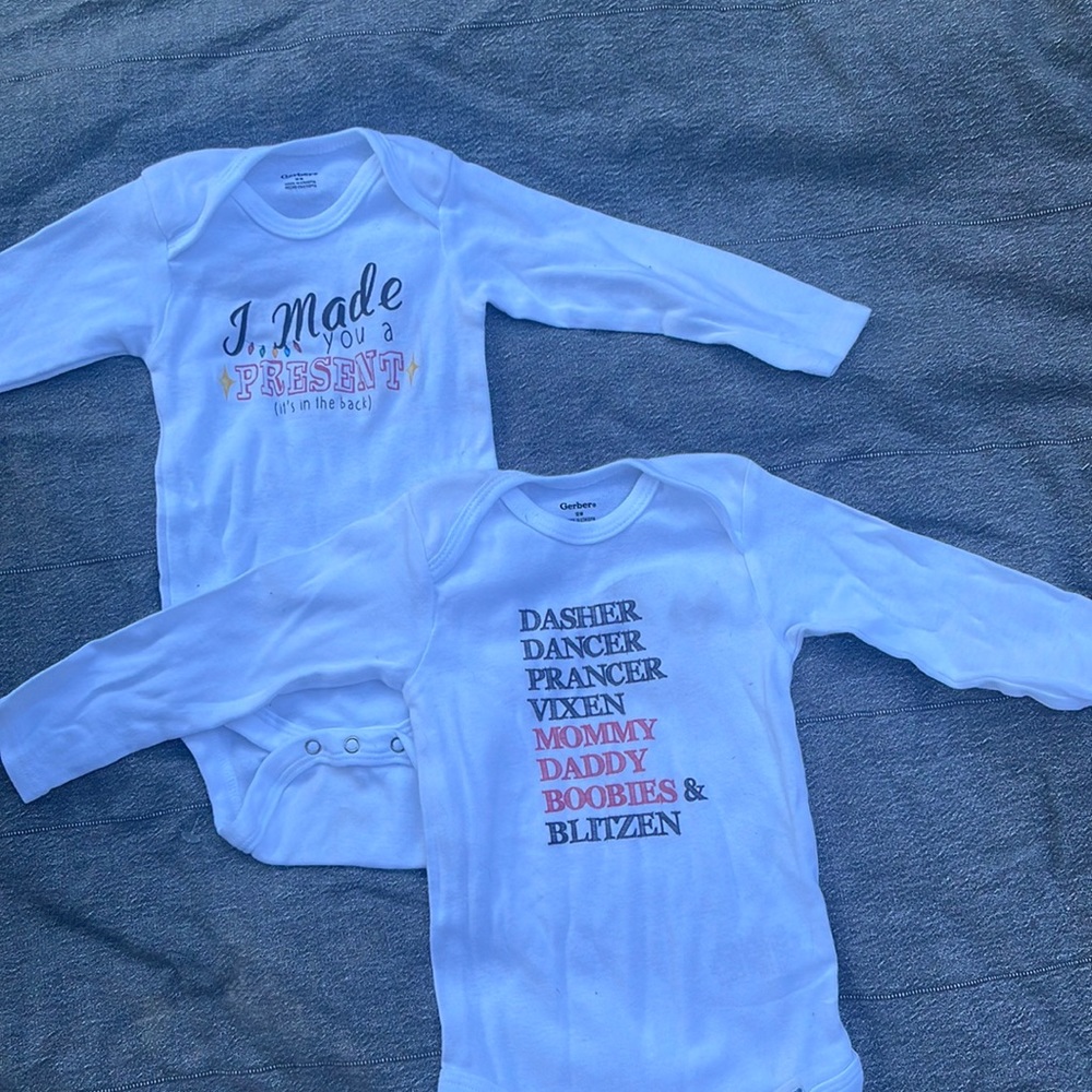 Custom Christmas Onesies 12mo
